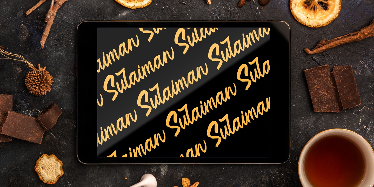 Beispiel einer Sulaiman Regular-Schriftart